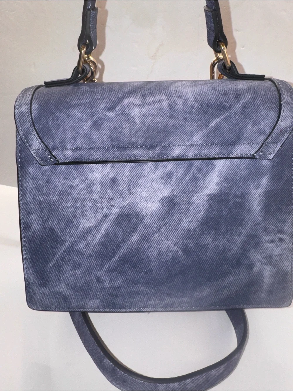 ALDO Denim Look Bandana Print Top Handle Crossbody Satchel Cowboy Boot Charm NWT - Picture 9 of 11